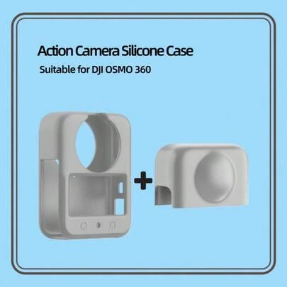 Suitable For D JI Osmo 360 Panoramic Sports Camera, Silicone Protective Case With Wear-Resistant Silicone Body Sleeve And Lens Sleeve, Shockproof Protection And Lens Cap