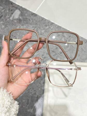 2 piezas Gafas de mujer con diseño geométrico clásico, nunca pasado de moda, popular, elegante, estético, moderno y de estilo simple para uso diario, negocios, ver TV, jugar, usar el teléfono, actividades al aire decoración