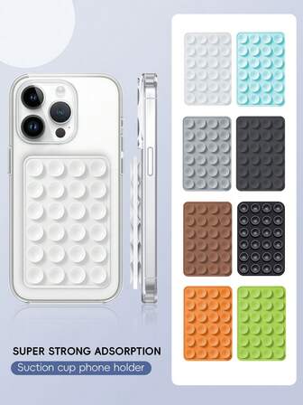 4 件套硅胶手机支架，17 种颜色组合。双面吸盘手机支架，硅胶吸盘，防滑设计，适用于所有手机型号。透明款，兼容 和安卓手机。生日礼物，适合送给家人和朋友。手机配件。