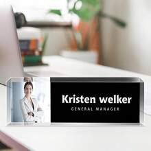 Placa de escritorio de acrílico personalizada con logotipo de la empresa - Placa decorativa de oficina personalizada, adecuada como regalo para el jefe o la empresa, bloque de vidrio acrílico transparente personalizado, regalo de oficina, regalo de agradecimiento para colegas, jefe, maestro/empleado, decoración de escritorio de oficina unisex, decoración de sala de estar - Multicolor - Ver 49