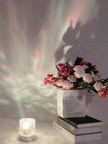 1pc Birthday Gift For Best Friend, Girlfriend, Creative Small Gift, High-Quality Projection Lamp, Minimalist Elegant Bedside Lamp, 16 Adjustable Colors For Bedroom Ambiance - Multi-color light - View 3