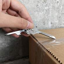 8-In-1 Keychain Multitool, Portable Screwdriver, Folding Mini Knife & Survival Gear Accessories, EDC Carabiner Organizer - Silver - View 3