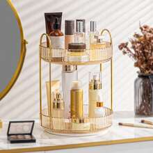 Organizador de Maquiagem Giratório 360°, Suporte de Armazenamento de Maquiagem de Grande Capacidade, Adequado para Penteadeira de Banheiro, Bancada, Suporte de Armazenamento Multinível, Pode Acomodar Garrafas Altas de Maquiagem e Cuidados com a Pele