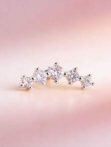 1件装钻石CZ软耳骨耳环耳钉穿刺饰品