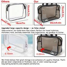 1/3pcs Plus Size! 25D Thick, Transparent Waterproof Makeup Bag, Waterproof, Travel Portable Storage Pouch, Can Store Cosmetics, Skincare, Clothes, Toiletries, Essential For Home & Travel - Clear - View 6