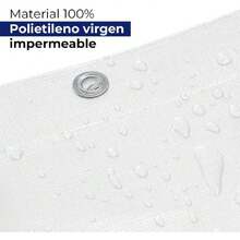 Lonas DE Puebla Lona Rafia Reforzada | Impermeable y Resistente | Polietileno Virgen con Protección UV | Esquinas Reforzadas y Ojillos de Aluminio | Blanco, 3m x 5m,37265258 - Marrón - Ver 6