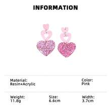 1 Pair Romantic Sweet Double-Layer Heart Earrings, Fashion Party Earrings Suitable For Women's Daily, Dating, Gathering, Great Gift - Multicolor - View 12