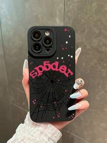 Spiderweb Pattern, Black Phone Case, Simple And Stylish, Excellent Drop Protection, Compatible With IPhone 11/12/13/14/15/17/Air/Pro/Plus/Pro Max And Galaxy S22/23/S24/S25/Ultra/FE/EDGE. Whether As A Gift For Friends Or For Special Occasions Such As Valentine's Day, It Is A Great Choice. - màu đen - Xem 1