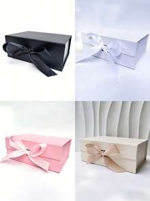 The 2026 New Foldable Thickened Upgraded Cardboard Gift Box Is Suitable For Gift Packaging. It Is Rectangular In Shape, With A Magnetic Lid And Ribbons. It Can Be Used As A Best Man's Proposal Box, Wedding, Christmas, Halloween, Birthday Gift Packaging, School Supplies, Back-To-School Supplies, Etc. - Multicolor - View 2
