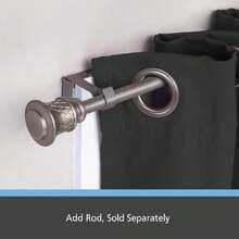 - Soportes de Barra de Cortina de Ajuste rápido de 5/8 Pulgadas, sin Medida, Peltre,37410496 - Gris Oscuro - Ver 5