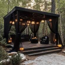 3m*4m Malla de jardín, cubierta para invernaderos, mosquitera ultrafina para balcones y porches - Negro - Ver 1