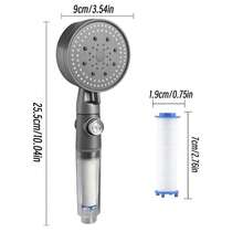 1pc Handheld Shower Head With 5 Adjustable Spray Modes, Round Mist Showerhead, Shower Sprayer, Bathroom Hardware, Includes 10 Replacement Filters, Upgrade Your Shower Experience - Grey - View 5