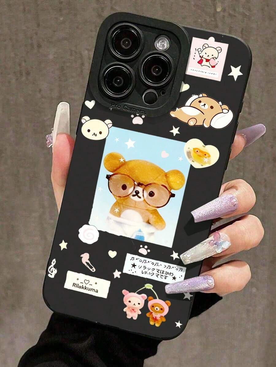 [Local Dilivery]2pc Cute Rilakkuma Cartoon Phone Suitable 17, 16e, 16, 15, 14, 13, 12, 11 Pro, XR XS X & 8 Plus - Shockproof Soft TPU Back Cover, Phone Cover Cute, Cute Phone Accessories, Rectangle Phone, Animal Phone, Charging, Playful Accessory, Kawaii Design, Lightweight Cover, Durable Material, Kawaii Lovers, Anime Fans - 10 - 查看 1