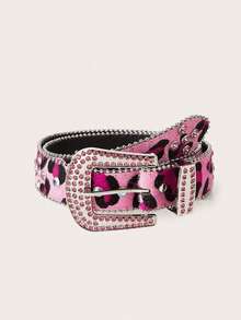 Party Leopard Print Pink Rhinestone