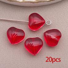 20pcs Heart Transparent Glass Beads Valentine's Day Glass Heart Crystal Spacer Loose Beads For Women DIY Jewelry Making Craftings Bracelets Necklaces Earrings Beading Projects - Multicolor - View 25