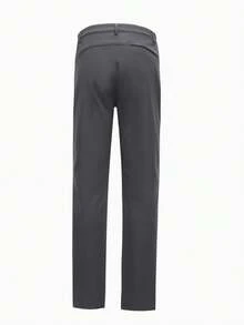 CAMEL CROWN 男士软壳抓绒内衬休闲运动裤，保暖、防风、防水、防静电，适合秋冬季穿着 - 碳灰 - 查看 9