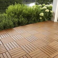 Modular Plastic Deck Flooring, Wood Type, Quick-Fit Installation, For Bathroom, Outdoor Area, Garden, Pool, Balcony, Veranda - teca - Ver 8