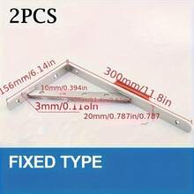 2PCS Stainless Steel Triangle Brackets Wall Shelf Bracket Heavy Support Wall Mounted Bench Table Shelf Bracket Hardware - Multicolor - View 9