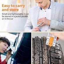 2pcs Heavy Duty Tire Tread Depth Gauge - Portable Compact Tire Tread Depth Meter With Scale, Durable Plastic Construction - Suitable For Cars, Trucks, Motorcycles, Trailers