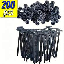 200 Pcs Multi-Purpose Cable Tie Clip Retaining Pegs, Nylon Cable Tie Buckle Clip - Self-Locking Zipper Retainer With Needle & Button Design For Auto Repair, Wire Management & Home Multi-Tool, Cable Ties ﻿ - one-size - View 10