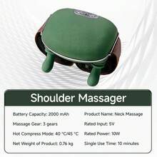 Massager Master N7 Portable Massager - 3 Modes And 2 Temperature Settings, Suitable For Neck, Shoulder, Back And Leg, Cordless, Plastic Material, Suitable For Office/Workplace, Also Suitable For Elderly - Multicolor - View 12