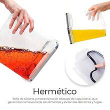Juego contenedores herméticos cereal 4 piezas 2.5L plástico reforzado tapas sellado hermético organizadores cocina despensa - Multicolor - Ver 2