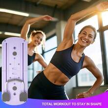 10 In 1 Pilates Board - Pilates Reformer Set,Yoga Board, High Quality PVC For Abdominal And Core Strength Training, Folding And Portable Design, Home Fitness Equipment For Men And Women - Purple - View 3