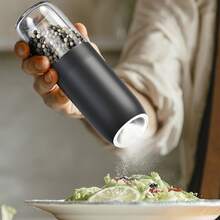 1pc Electric Salt And Pepper Grinder, Gravity Sensing Automatic Salt And Pepper Mill, Battery Operated (Batteries Not Included), Visible Capacity Container, Suitable For Outdoor BBQ, Home Kitchen, Restaurant, Party - Multicolor - View 13