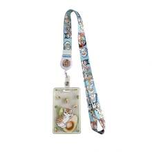 1pc Cute Transparent Card Holder, Student ID/Pass Card Protector Case, Cartoon Fish Cat Fruit Cat Design ,Travel Essential Bag - Multicolor - View 3