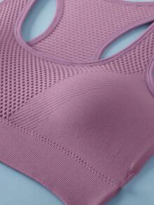 Áo ngực thể thao nữ, áo ngực kiểu racerback dành cho yoga, tập thể dục, chạy bộ, dáng croptop. - Màu Lilac Tím - Xem 3