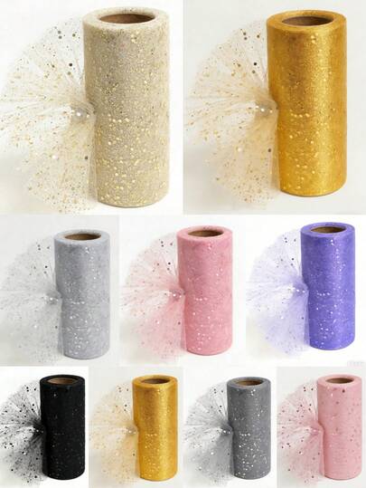 1 Roll 20 Yards Rose Gold Shiny Organza, Glitter Chiffon Satin Fabric, Suitable For Wedding Decoration, Table Runners, Room Decor, Rose Gold Organza Photography, Bridal Shower, Wedding DIY, Champagne Organza Flower Wrapping, Baby Shower, Birthday Party, Party Favors, Banquet Gift Bows