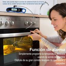 Digital de Carne, Termmetro de Doble Sonda para Horno con Alarma, 2 Segundos Lectura Instantnea, Termmetro Cocina para Cocinar, Horno, Barbacoa, ParrillaAzul - Azul - Ver 2