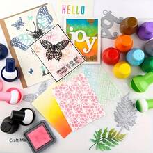 9pcs Brush Set With Sponge Applicators, Multi-Color Options, Gourd Handle, Suitable For Crafts, Wet & Dry Use - Ink Daubers, Applicable For Scrapbooking, Card Making And Mixed Media Art, Back To School, School Supplies - Nhiều màu - Xem 6