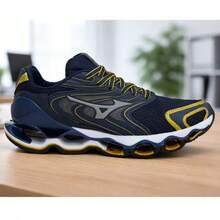 Men's Wave 12s Premium Line Prophecy Mizun High Performance Comfortable Sneakers - New Release - Sportswear, Casual, Gym, Running - On - 金色海軍 - 查看 1
