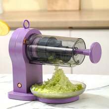 Máquina portátil recargable por USB para raspar hielo, hacer batidos, conos de nieve y triturar hielo con bandeja. - Morado - Ver 1