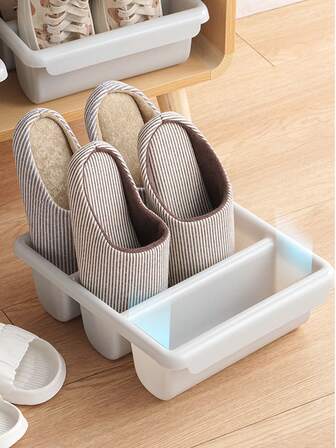 Skoförvaringsbehållare, rektangulära skokartonger med flera rutnät, multifunktionella vertikala skoförvaringsboxar, platsbesparande skohylla i entrén, förtjockat PP-material, vattentät, perfekt för badrum, vardagsrum, även för köksorganisation i hemmet, nya och gamla modeller skickas slumpmässigt