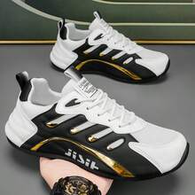 Chaussures de sport décontractées légères pour hommes, chaussures de mode extérieure style Gump, baskets épaisses polyvalentes - Noir - Voir 3