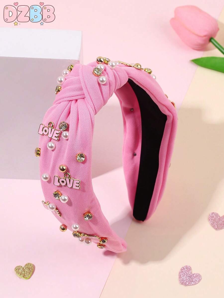 1pc Happy Birthday Pink Glitter Sequin Crown Hair Band,Flowers Accessories Headband,Tulle Hair Accessories For Girls Kids Daughter Party Gifts - Pink - View 1