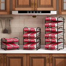Set Of 2 Stackable 4 Tiers Can Organizer Rack, 48 Cans Capacity Soda Can Dispenser Organizer, Space-Saving Beverage Storage Rack For Refrigerator Kitchen Cabinet Pantry, Automatic Rolling Drink Can Holder - 預設 - 查看 5
