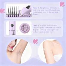 TendenciaDepiladora Electrica Para Mujer Bikini Doble Cabeza 4in1Calidad premium - Lila - Ver 6