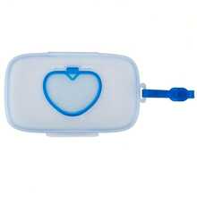 PP Material Portable Heart-Shaped Wet Wipes Mask Storage Box With Press Buckle Design, Children's Travel Tissue Box - Màu xanh lam - Xem 6