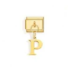 9mm A-Z 26 angielskich liter Charms - zawieszki bransoletki ze stali nierdzewnej, unisex, zrób to sam biżuteria z bransoletek-bransoletek-pierścionków, kreatywne akcesoria na codzienne/świąteczne okazje, złote moduły liter "MISS"