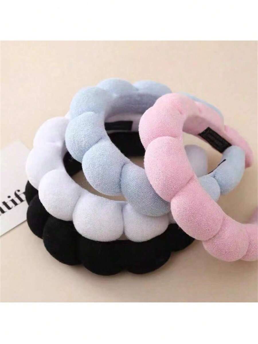 1pc Minimalist Cloud Sponge Headband For Women, Summer High Crown Pressure Washing Face Headwrap, 2024 New Hair Accessories, Hair Band, Hair Hoop Head Accessories Hairband - Multicolor - View 1