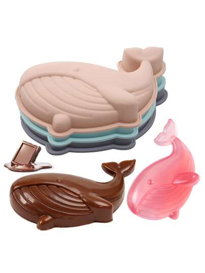 1pc Silicone Cake Mold Baking Tool, Large Whale Shaped Silicone Cake Mold, DIY Cake Pan, Baking Tool, Cake Mold, Mousse Cake Mold, Kitchen Baking, Chocolate Mousse Jelly Wax Mold, Baking Tool