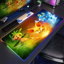 'RGB Mouse Pad Large Anime Desk Mat HD Cute Pokemones Playmat Gaming Mouse Pad Mousepad Non-Slip Rubbber Computer Office Mausepad' - RGB 11 - 查看 2