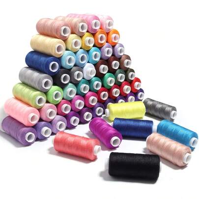 6 rolek/zestaw nici poliestrowych do szycia, kolorowe nici do szycia, 100% poliester, 400 jardów/rolka, wielofunkcyjne, odpowiednie do szycia maszynowego i ręcznego, nici do haftu