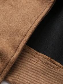 DAZY Women's Suede Collar Loose Open Front Casual Jacket - Rust Brown - View 9