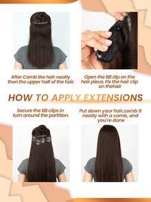 Body Wave Human Hair Wigs Clips In Hair Extensions Long Wavy Hairstyle Natural Black Hairpieces 4Pcslot For Women Girls Daily Use - Natural Black - View 7