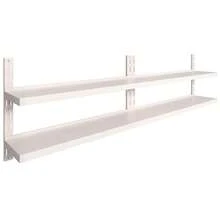 Larryhot Mensole Galleggianti a 2 Livelli 2 pz in Acciaio Inox 300x30 cm, Facile da assemblare, dall'estetica elegante e raffinata, pratica per riporre gli oggetti, la scelta ideale per l'organizzazione e la decorazione domestica - Grigio - Visualizzare 2