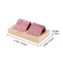 Bamboo And Wood Velvet Stud Storage Rack Jewelry Display Rack Earring Storage And Display Rack - 2 People - View 17